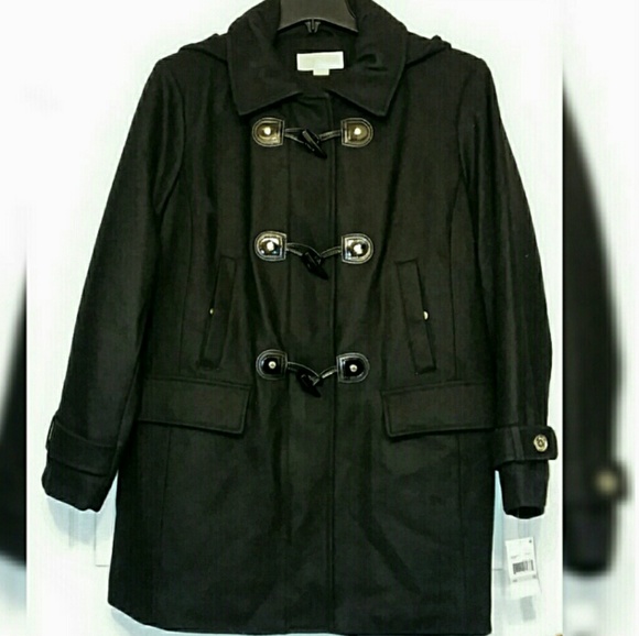 NWT Michael Kors plus black wool-blend coat - Picture 8 of 15